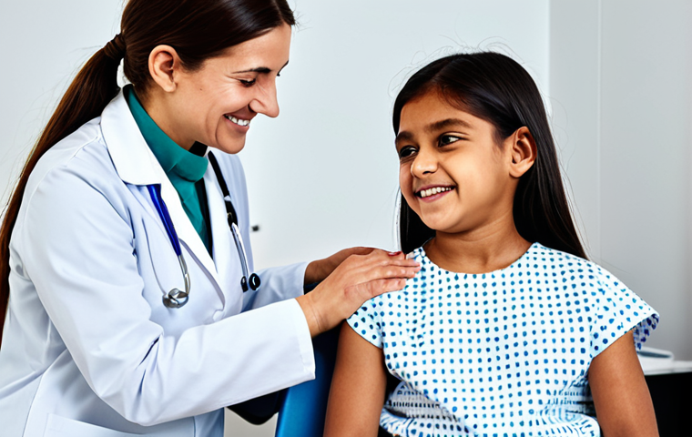 **
"A doctor in a clean, modern clinic, giving a Hepatitis A vaccine to a young child, the child is smiling and relaxed, the parent is nearby, reassuring, fully clothed, appropriate content, safe for work, professional, perfect anatomy, natural proportions, high quality, doctor wearing medical attire."
**