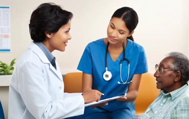 보건소에서 가능한 피부 관리 서비스 - **Prompt 1: Expert Consultation at a Government Health Center**
A clear, brightly lit interior s...