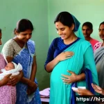 Home 21 보건소에서의 산모교실 후기 - **Prompt:** A heartwarming scene inside a government maternity classroom in India. A diverse group o...