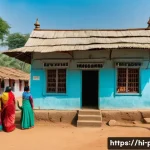 보건소에서 제공하는 감염병 예방 서비스 - A vibrant community health center in a rural Indian village, bustling with activity during a vaccina...