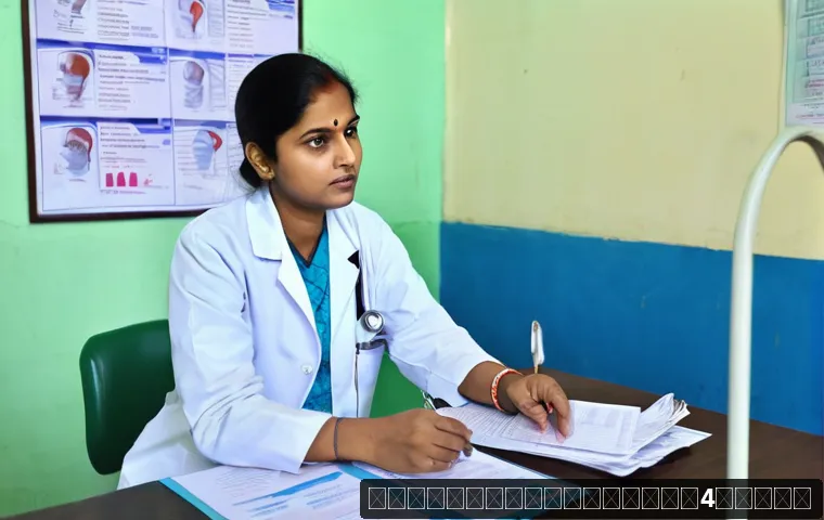 보건소에서의 간 건강 진단 비용 - A clean and modern local health center interior in India, showcasing a friendly female patient weari...