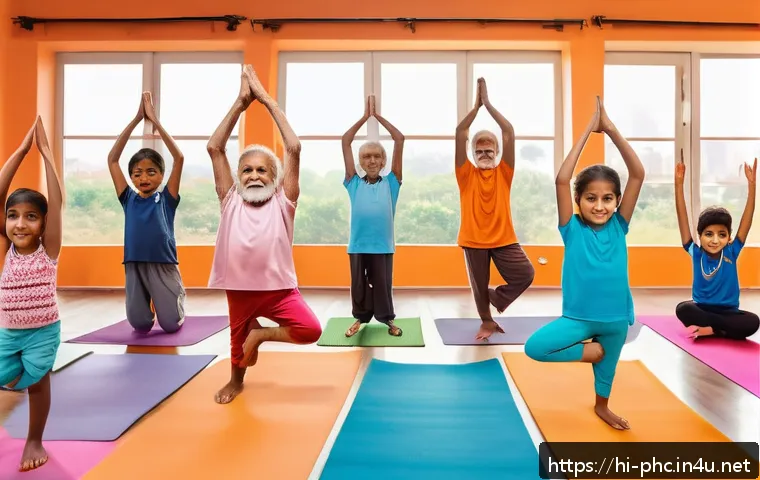보건소 건강증진 프로그램 후기 - A diverse group of people of all ages participating in a community health center activity: children ...
